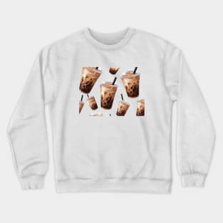 Ice Coffee Pattern Straw Vintage Since Retro Crewneck Sweatshirt